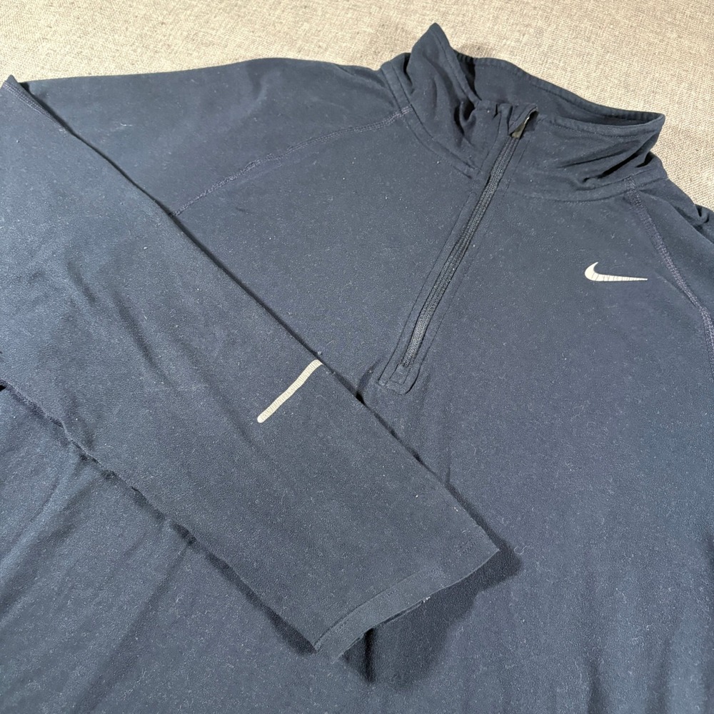 Nike‎ Dri-FIT Quarter Zip Pullover Mens Medium Black Long Sleeve Running Top